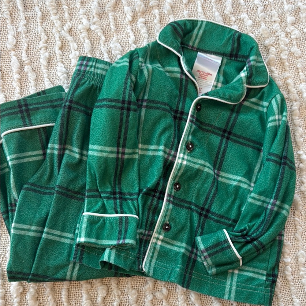 Wondershop Green Plaid Pajama Set Cozy Flannel